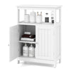 Modern Storage Cabinet w/2Doors & Open Compartment-White