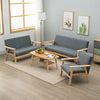 Wooden Single Seater Sofa Accent Chair Armchair Linen Fabric Living Room Grey