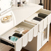 Dressing Table With LED Clound Mirror Makeup Desk Vanity Scalable Cabinet White