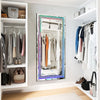 XL RGB LED Mirror Glittery Crystals Diamond Wall Mounted Hanging Mirror Bedroom