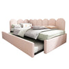 Panel Plush Velvet Upholstered Daybed 3ft Single Sofa Bed with Trundle Guest Bed