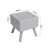 Square Footstool Footrest Pouffe Linen/Velvet/PU Leather Padded Children Seat