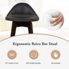 2X Swivel Bar Stool Armless PVC Leather Bar Height Chair w/Rubber Wood Leg Black