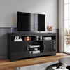 High Gloss 2 Door TV Unit Cabinet 135cm Black TV Stand Sideboard Entertainment