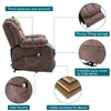 Electric Recliner Chair Fabric Upholstered Armchair Massage Heating Sofa Brown