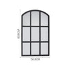 Extra Large Arched Wall Mirror Sticker Black Wooden Framed Window Style Mirror