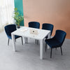 2X Blue Velvet Dining Chairs Padded Seat Office Chairs Kitchen Furniture Luxury