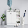 Shoe Storage Cabinet Footwear Rack Stand Organiser w/Adjustable Shelves White
