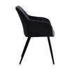Set of 2 Armchairs Dining Chairs with Arms Velvet PU Faux Leather Chairs Kitchen