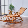 BambooWood Deck Rocking Chair Patio Garden Outdoor Sun Lounger Reclining Day Bed