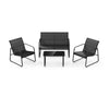 4 Pieces Patio Furniture Set Garden Outdoor Conversation Set w/Table