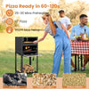12�� Outdoor Pizza Oven Freestanding Wood-Fired Pizza Stove-Black