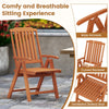 All-Weather HDPE Outdoor Dining Chair w/Slatted Seat-Brown