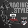 Massage Gaming Chair Leather Racing Office Executive Recliner with Leg Rest Grey