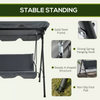 Outdoor Garden Swing Chair 3 Seater Cushioned Seat with Adjustable Canopy Grey