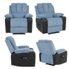 Electric Recliner Sofa Massage Heated Vibration Armchairs Cup Holder Chairs Grey