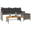 Lechnical Garden Sofa with Table and Cushions L-Shaped Grey Poly B3I3