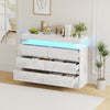 6 Drawer Cabinet Chest of Drawers High Gloss Storage with LED Lights Furniture
