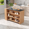 3 Tier Bar Table Cabinet Dining Table Kitchen Island 3 Storage Drawers Cupboard