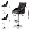 Luxury Velvet Lion Knocker Quilted Back Dining Chair Black Grey Tall Bar Stool