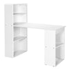 Computer Desk Wooden PC Laptop Table Writing Workstation 6-Tier Storage Shelves