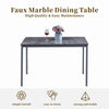 4x Grey Faux Leather Dining Chairs & Grey Marble MDF Top Dining Table Dining Set