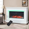34" Electric Fire Surround Set Fireplace LED Log Flame Heater Adjustable Lights