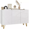 Modern Sideboard High Gloss Storage Cabinet White Gold Hairpin Legs Cupboard