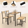 Modern Dining Table and Chairs Set Table+2 Chairs+Bench Dining Set Space Saving