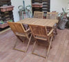 Garden Dining Table and Chair Rustic Wooden Patio Furniture 4 Seater Folding Set