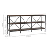 Extra Long Console Table Vintage Wooden 3 Tier Side Desk Bookcase Display Shelf