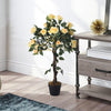 Artificial Yellow Rose Tree in Pot Fake Flower Plant Outdoor Home Office Decor
