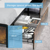 Double Size Bed Frame Metal Bed Platform LED Lights Headboard & 4 Storage Drawer