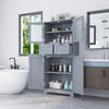 Bathroom Storage Cabinet Tall Freestanding Floor Wood Cabinet Storage Organizer