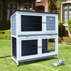 DELUXE DOUBLE DECKER RABBIT GUINEA HUTCH HUTCHES WITH LEGS 2 TIER BB-41-FG-GREY