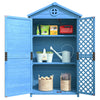 GARDEN SHED WOODEN OUTDOOR TOOL STORAGE SHED,COMPACT UTILITY SENTRY UNIT BLUE