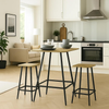 Breakfast Bar Set 3 Piece Table 2 Stools Small Space Dining Kitchen Oak Wood