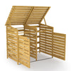 Fir Wooden Wheelie Bin Storage Double/Triple Bin Store Cover Garden Dustbin Shed
