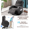 Electric 8 Point Massage Fabric Riser & Recliner Chair Heated Sofa Armchair Grey