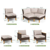 11 Piece Patio Conversation Sofa Set Wicker Outdoor Furniture Set with Cushioned