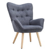 Retro Modern Armchair Wing Back Button Chair Single Sofa Seat Upholstery Linen