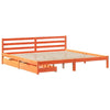 Bed Frame with Drawers Wax Brown 180x200 King Solid Wood Pine V3U2
