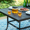6-Person Outdoor Patio Tables Metal Outdoor Dining Table 1.57" Umbrella Hole