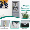 Bathroom Storage Cabinet Freestanding Floor Cabinet w/2 Doors Grey