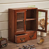 Wooden Drawer Storage Cabinet Doors Desktop Cupboard Rustic Display Shelf Unit