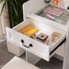 Modern Makeup Vanity Dressing Table with Stool Set Flip Top LED Mirror Storage