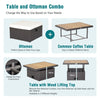 Patio Sectional Sofa Set with Cushions & Storage Box-Off White