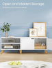 VASAGLE White TV Unit, 140 cm Long with 2 Doors, Adjustable Shelf, for TVs