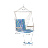 Garden Hammock w/ Footrest Armrest Patio Swing Seat Hanging Rope Blue