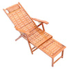 Foldable Bamboo Recliner Chair Garden Balcony Sun Lounger with Footrest Headrest